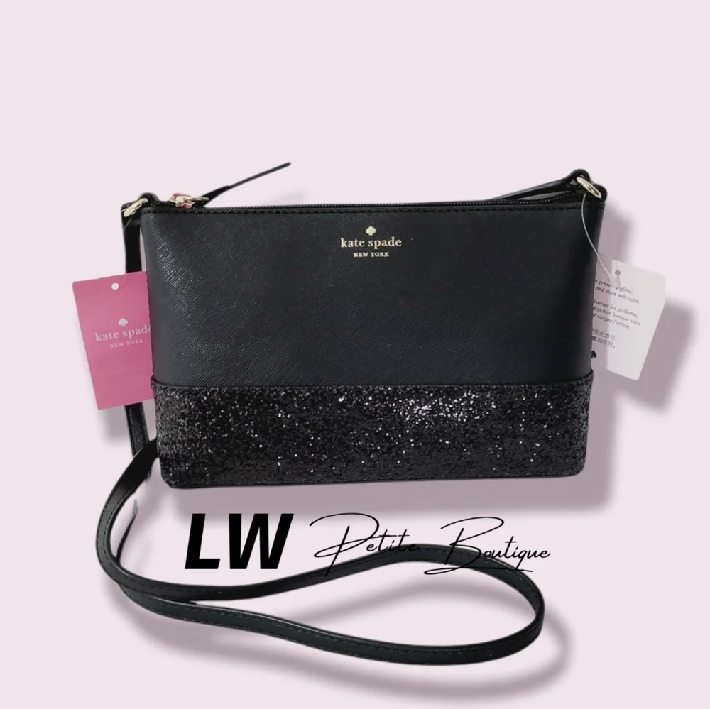 Kate Spade Ramey Black Glitter Bag